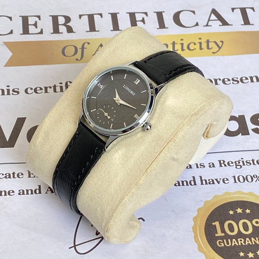 Longbo Elegant Round Dial Ladies Strap Watch with Down Second Display