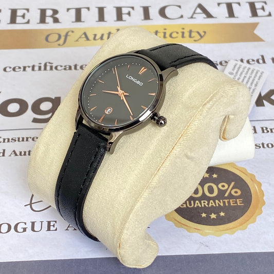 Longbo Premium Ladies Strap Watch with Round Dial and Date Function