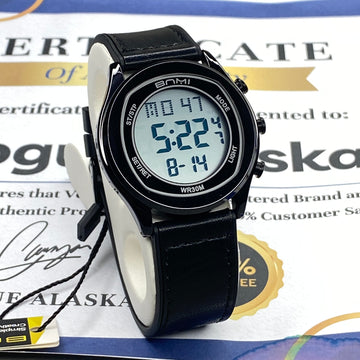 BNMI Round Dial Multifunctional Digital Display Straps Watch For Men