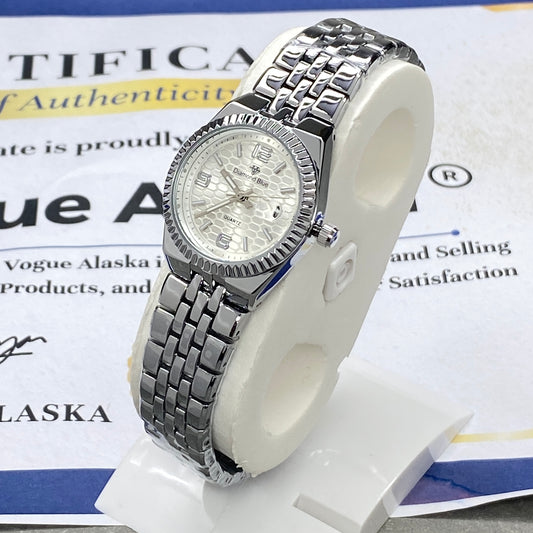 Diamond Blue Round Dial Premium Chain Watch - An Elegant Gift For Her