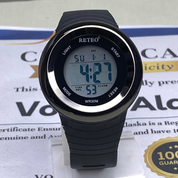 RETEO Touch Digital Round Dial Display MultiFunctional Sports Watch