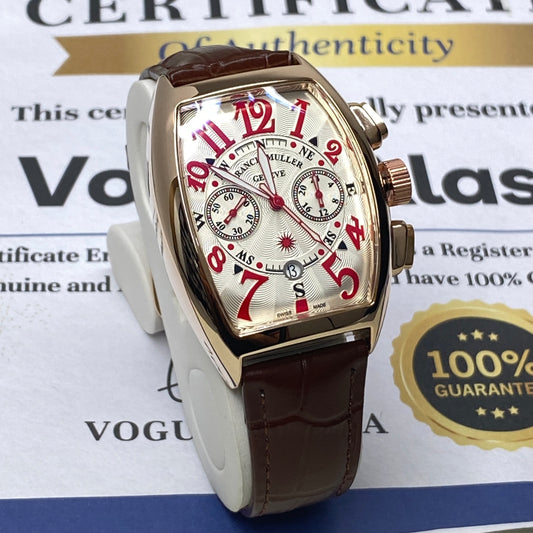 FRANCK MULLER Premium Swiss Made Chronograph Men’s Watch with Smooth Sweep Movement