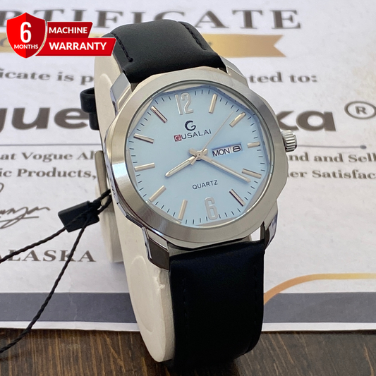 Men's Analog Quartz Movement Octagonal Dial Straps Watch With Date & Day Display For Men