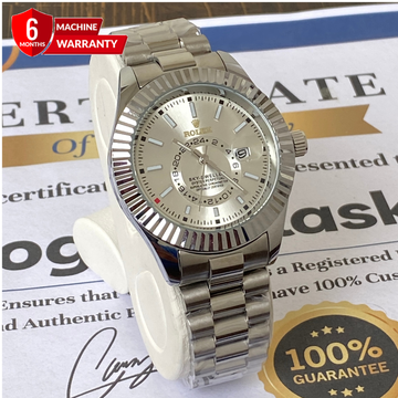 RLX Sky-Dweller Oyster Perpetual Analog Quartz Movement Chain Watch With Date Display