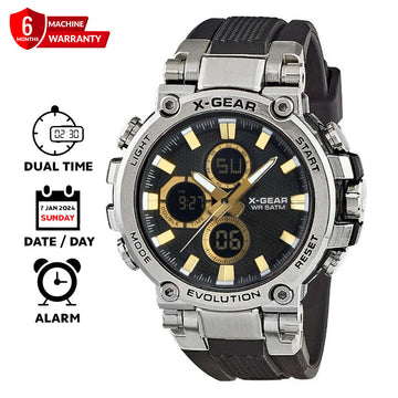 X GEAR - 3897 Dual Time (Analog & Digital) Round Dial Sports Watch for Men