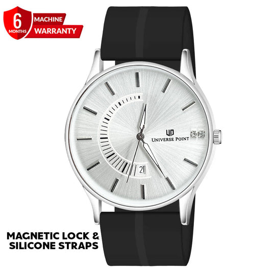 Universe Point Magnetic Lock & Silicone Rubber Straps Watch