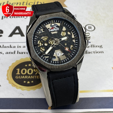 HERYI Octagonal Dial Analog Quartz Movement Straps Watch With Date Display For Men